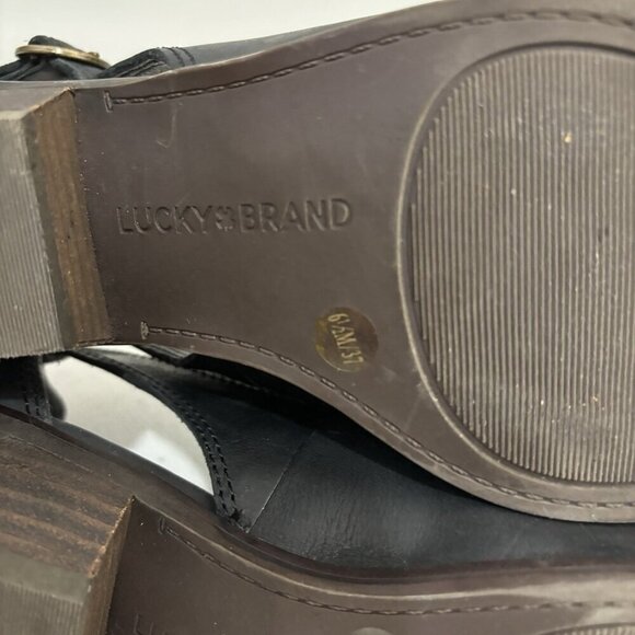 Lucky Brand Myndo Loafer Booties Pointed Toe Leather Women 6.5M - Picture 10 of 11